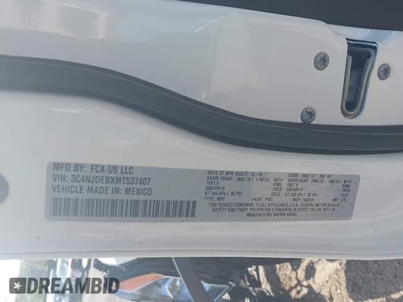 ✅ 2021 Jeep Compass 80th Anniversary • VIN: 3C4NJDEBXMT537407 • Lot: 42928399. Listed on IAAI with 45,610 mi. Free auction sales archive from the USA and detailed vehicle history report at DreamBid. Image 9.