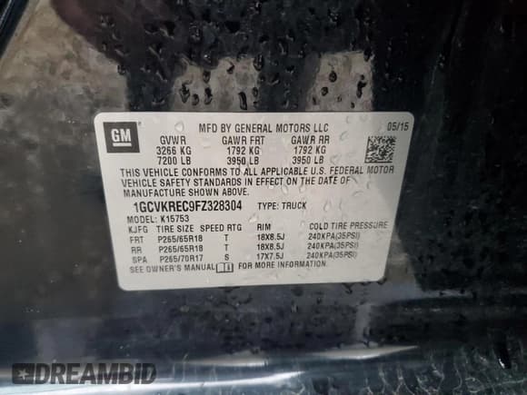 ✅ 2015 Chevrolet Silverado 1500 LT • VIN: 1GCVKREC9FZ328304 • Лот: 91708955. Опубликован ранее на Copart с пробегом 97 676 миль. Бесплатный доступ к архиву аукционных продаж из США и подробный отчёт об истории автомобиля на DreamBid. Изображение 12.