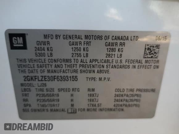 ✅ 2015 GMC Terrain Denali • VIN: 2GKFLZE30F6393155 • Лот: 86496085. Опубликован ранее на Copart с пробегом 109 831 миль. Бесплатный доступ к архиву аукционных продаж из США и подробный отчёт об истории автомобиля на DreamBid. Изображение 13.