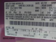 ✅ 2019 Ford Escape SE • VIN: 1FMCU0GD8KUC47008 • Lot: 43550142. Wystawiony na IAAI z przebiegiem 93 298 mil. Bezpłatny archiwum sprzedaży aukcyjnych z USA i szczegółowy raport historii pojazdu na DreamBid. Zdjęcie 9.