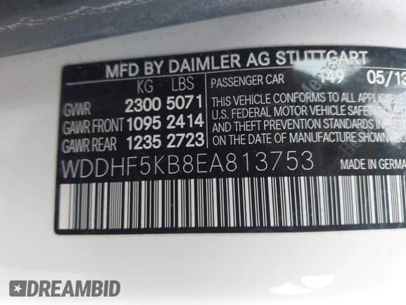 ✅ 2014 Mercedes-Benz E 350 Sport • VIN: WDDHF5KB8EA813753 • Lot: 43580465. Listed on IAAI with 119,000 mi. Free auction sales archive from the USA and detailed vehicle history report at DreamBid. Image 9.