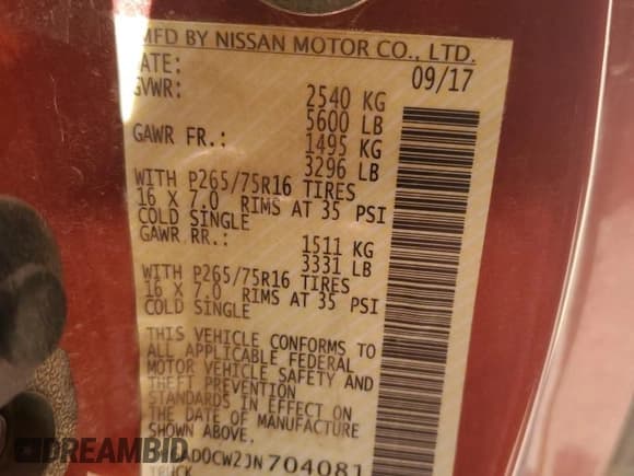 ✅ 2018 Nissan Frontier Pro-4X • VIN: 1N6AD0CW2JN704081 • Lot: 65258865. Listed on Copart with 57,641 mi. Free auction sales archive from the USA and detailed vehicle history report at DreamBid. Image 13.