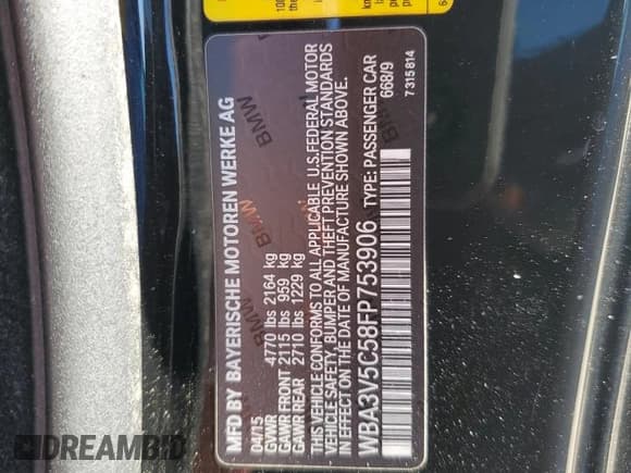 ✅ 2015 BMW 4 Series 428i • VIN: WBA3V5C58FP753906 • Лот: 91944095. Опубликован ранее на Copart с пробегом 130 554 миль. Бесплатный доступ к архиву аукционных продаж из США и подробный отчёт об истории автомобиля на DreamBid. Изображение 12.