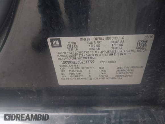 ✅ 2016 Chevrolet Silverado 1500 LT • VIN: 1GCVKREC3GZ317722 • Лот: 43041844. Опубликован ранее на IAAI с пробегом 130 811 миль. Бесплатный доступ к архиву аукционных продаж из США и подробный отчёт об истории автомобиля на DreamBid. Изображение 9.