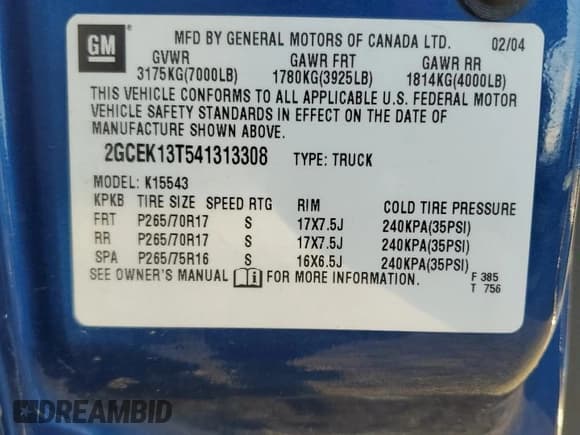 ✅ 2004 Chevrolet Silverado 1500 Z71 • VIN: 2GCEK13T541313308 • Lot: 87094955. Listed on Copart with 214,943 mi. Free auction sales archive from the USA and detailed vehicle history report at DreamBid. Image 12.