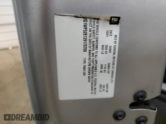 2002 Chevrolet Impala с VIN 2G1WF52E129170769, выставлен на аукционе Copart как лот 68138274 с пробегом 221 326 миль миль и Списание • Salvage title. История ставок и продаж доступна на DreamBid. Изображение 12.