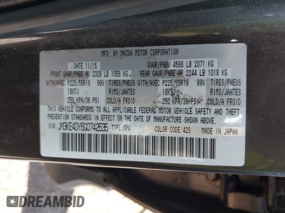 ✅ 2016 Mazda CX-5 Grand Touring • VIN: JM3KE4DY6G0742535 • Lot: 43402645. Wystawiony na IAAI z przebiegiem 130 732 mil. Bezpłatny archiwum sprzedaży aukcyjnych z USA i szczegółowy raport historii pojazdu na DreamBid. Zdjęcie 9.