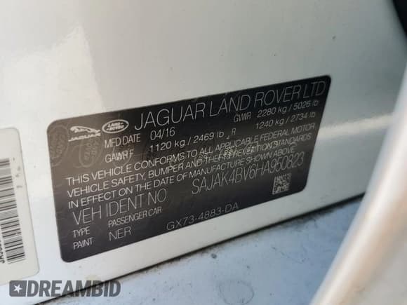 ✅ 2017 Jaguar XE 35t Prestige • VIN: SAJAK4BV6HA950823 • Lot: 62708285. Wystawiony na Copart z przebiegiem 40 337 mil. Bezpłatny archiwum sprzedaży aukcyjnych z USA i szczegółowy raport historii pojazdu na DreamBid. Zdjęcie 12.