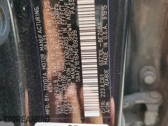 ✅ 2021 Lexus ES 350 Ultra Luxury • VIN: 58AFZ1B16MU109299 • Lot: 71110964. Wystawiony na Copart z przebiegiem 211 165 mil. Bezpłatny archiwum sprzedaży aukcyjnych z USA i szczegółowy raport historii pojazdu na DreamBid. Zdjęcie 12.