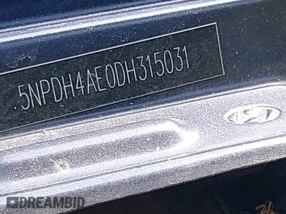 ✅ 2013 Hyundai Elantra Limited • VIN: 5NPDH4AE0DH315031 • Lot: 39920019. Listed on IAAI with 55,056 mi. Free auction sales archive from the USA and detailed vehicle history report at DreamBid. Image 9.