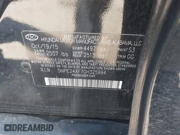 ✅ 2016 Hyundai Sonata SE • VIN: 5NPE24AF7GH325994 • Лот: 43637203. Опубликован ранее на IAAI с пробегом 81 787 миль. Бесплатный доступ к архиву аукционных продаж из США и подробный отчёт об истории автомобиля на DreamBid. Изображение 9.