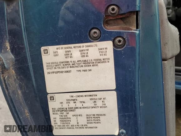 ✅ 1997 Chevrolet Camaro Z28 • VIN: 2G1FP32P5V2139637 • Лот: 39862094. Опубликован ранее на Copart с пробегом Не указан. Бесплатный доступ к архиву аукционных продаж из США и подробный отчёт об истории автомобиля на DreamBid. Изображение 12.