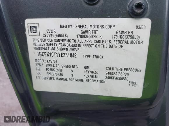 ✅ 2000 Chevrolet Silverado 1500 LS • VIN: 1GCEK19T1YE331042 • Лот: 43109092. Опубликован ранее на IAAI с пробегом Не указан. Бесплатный доступ к архиву аукционных продаж из США и подробный отчёт об истории автомобиля на DreamBid. Изображение 9.