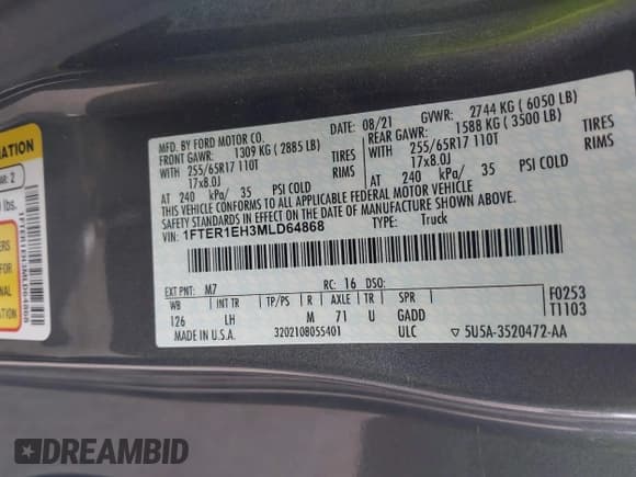 ✅ 2021 Ford Ranger XL • VIN: 1FTER1EH3MLD64868 • Lot: 42882199. Wystawiony na IAAI z przebiegiem 94 678 mil. Bezpłatny archiwum sprzedaży aukcyjnych z USA i szczegółowy raport historii pojazdu na DreamBid. Zdjęcie 9.