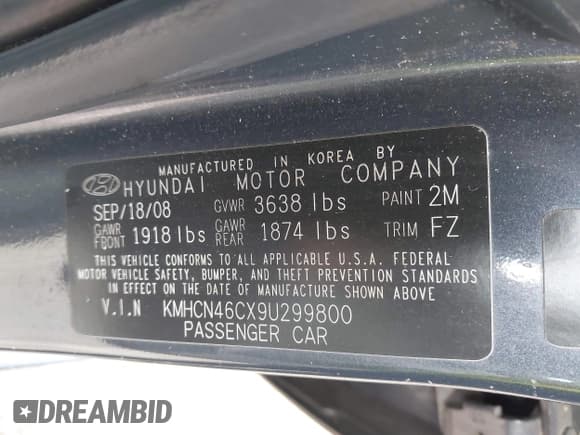 ✅ 2009 Hyundai Accent Auto GLS • VIN: KMHCN46CX9U299800 • Лот: 42449550. Опубликован ранее на IAAI с пробегом 110 206 миль. Бесплатный доступ к архиву аукционных продаж из США и подробный отчёт об истории автомобиля на DreamBid. Изображение 9.