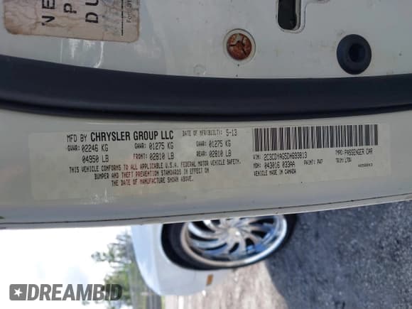 ✅ 2013 Dodge Challenger SXT • VIN: 2C3CDYAG5DH693813 • Lot: 43558979. Listed on IAAI with 188,863 mi. Free auction sales archive from the USA and detailed vehicle history report at DreamBid. Image 9.