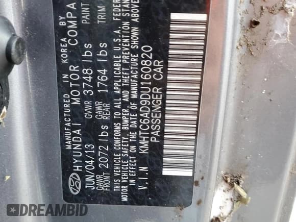 ✅ 2013 Hyundai Veloster w/Gray Int • VIN: KMHTC6AD9DU160820 • Lot: 70059004. Wystawiony na Copart z przebiegiem Nie podano. Bezpłatny archiwum sprzedaży aukcyjnych z USA i szczegółowy raport historii pojazdu na DreamBid. Zdjęcie 13.
