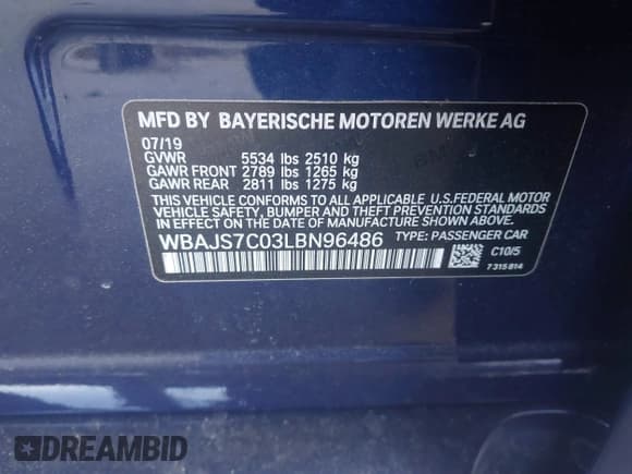 ✅ 2020 BMW 5 Series M550i xDrive • VIN: WBAJS7C03LBN96486 • Лот: 41282218. Опубликован ранее на IAAI с пробегом 77 863 миль. Бесплатный доступ к архиву аукционных продаж из США и подробный отчёт об истории автомобиля на DreamBid. Изображение 9.