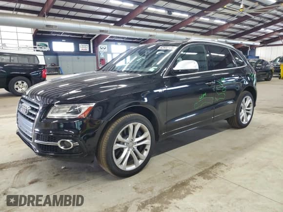 ✅ 2017 Audi SQ5 Premium Plus • VIN: WA1CCAFP9HA039653 • Lot: 62932125. Listed on Copart with 54,834 mi. Free auction sales archive from the USA and detailed vehicle history report at DreamBid. Image 1.