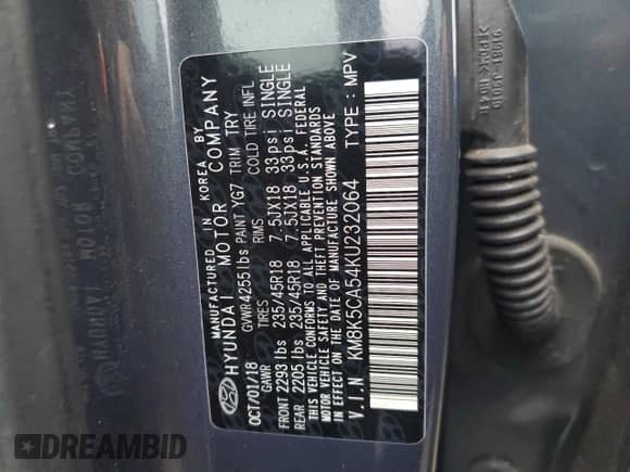 2019 Hyundai Kona Ultimate с VIN KM8K5CA54KU232064, выставлен на аукционе Copart как лот 70630912 с пробегом 55 121 миль миль и . История ставок и продаж доступна на DreamBid. Изображение 13.