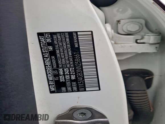 ✅ 2022 Mercedes-Benz CLA 250 • VIN: W1K5J4GB3NN258661 • Lot: 94909425. Listed on Copart with 62,598 mi. Free auction sales archive from the USA and detailed vehicle history report at DreamBid. Image 12.