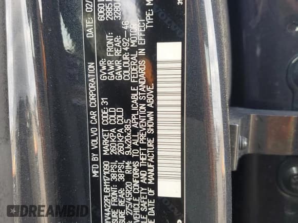 ✅ 2017 Volvo XC90 Inscription • VIN: YV4A22PL6H1171090 • Lot: 92041355. Listed on Copart with 145,308 mi. Free auction sales archive from the USA and detailed vehicle history report at DreamBid. Image 13.