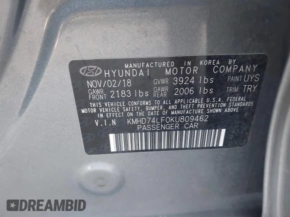 ✅ 2019 Hyundai Elantra SE • VIN: KMHD74LF0KU809462 • Лот: 43317870. Опубликован ранее на IAAI с пробегом 69 271 миль. Бесплатный доступ к архиву аукционных продаж из США и подробный отчёт об истории автомобиля на DreamBid. Изображение 9.