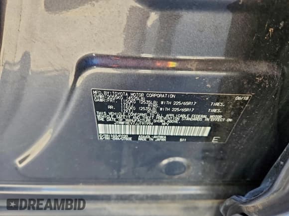 ✅ 2018 Toyota RAV4 XLE • VIN: JTMWFREV7JJ191994 • Lot: 95723885. Listed on Copart with 50,975 mi. Free auction sales archive from the USA and detailed vehicle history report at DreamBid. Image 14.