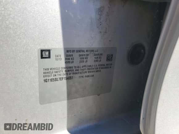 2014 Chevrolet Malibu LT z VIN 1G11E5SL7EF154051, wystawiony jako Copart lot #85112205 z przebiegiem 207 406 mil mil oraz Czysty tytuł • Clean title. Historia ofert i sprzedaży dostępna na DreamBid. Obrazek 12.