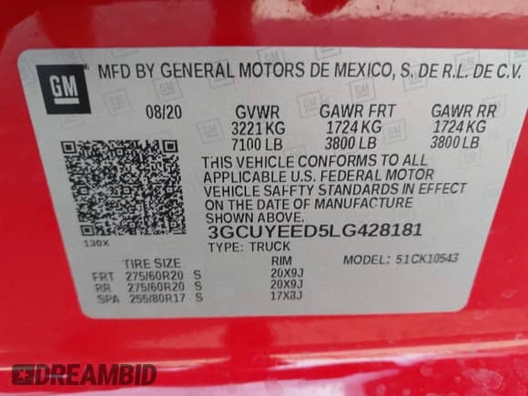 2020 Chevrolet Silverado 1500 RST с VIN 3GCUYEED5LG428181, выставлен на аукционе IAAI как лот 43336662 с пробегом 125 545 миль миль и . История ставок и продаж доступна на DreamBid. Изображение 9.