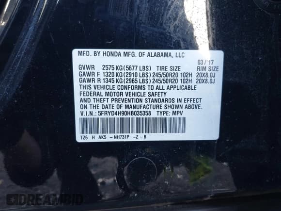 ✅ 2017 Acura MDX Advance • VIN: 5FRYD4H90HB035358 • Лот: 41832906. Опубликован ранее на IAAI с пробегом 115 135 миль. Бесплатный доступ к архиву аукционных продаж из США и подробный отчёт об истории автомобиля на DreamBid. Изображение 9.