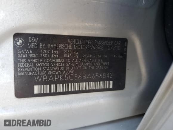 ✅ 2011 BMW 3 Series 328i xDrive • VIN: WBAPK5C56BA656842 • Lot: 82215335. Wystawiony na Copart z przebiegiem Nie podano. Bezpłatny archiwum sprzedaży aukcyjnych z USA i szczegółowy raport historii pojazdu na DreamBid. Zdjęcie 13.