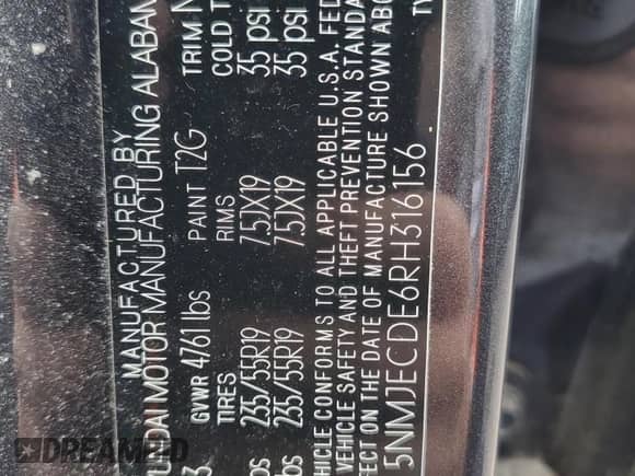 2024 Hyundai Tucson Limited с VIN 5NMJECDE6RH316156, выставлен на аукционе Copart как лот 69847945 с пробегом 50 887 миль миль и Списание • Salvage title. История ставок и продаж доступна на DreamBid. Изображение 13.