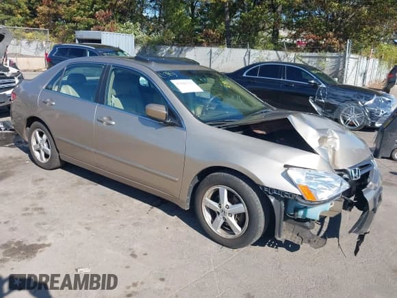 ✅ 2003 Honda Accord EX • VIN: 1HGCM56643A057442 • Lot: 43486317. Listed on IAAI with 82,646 mi. Free auction sales archive from the USA and detailed vehicle history report at DreamBid. Image 1.