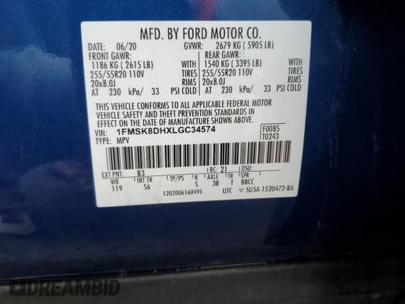 ✅ 2020 Ford Explorer XLT • VIN: 1FMSK8DHXLGC34574 • Lot: 80043834. Wystawiony na Copart z przebiegiem 70 995 mil. Bezpłatny archiwum sprzedaży aukcyjnych z USA i szczegółowy raport historii pojazdu na DreamBid. Zdjęcie 14.