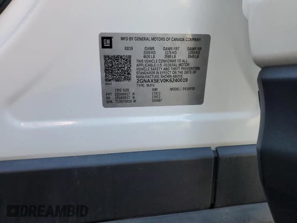 ✅ 2019 Chevrolet Equinox LS • VIN: 2GNAXSEV0K6240019 • Лот: 81145535. Опубликован ранее на Copart с пробегом 25 297 миль. Бесплатный доступ к архиву аукционных продаж из США и подробный отчёт об истории автомобиля на DreamBid. Изображение 13.