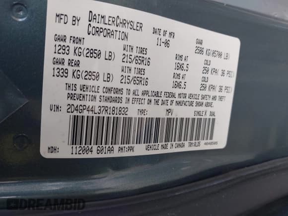 ✅ 2007 Dodge Grand Caravan SXT • VIN: 2D4GP44L37R181832 • Лот: 43571157. Опубликован ранее на IAAI с пробегом 122 371 миль. Бесплатный доступ к архиву аукционных продаж из США и подробный отчёт об истории автомобиля на DreamBid. Изображение 9.