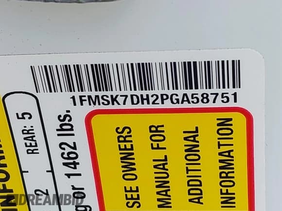 ✅ 2023 Ford Explorer XLT • VIN: 1FMSK7DH2PGA58751 • Lot: 43398341. Wystawiony na IAAI z przebiegiem 58 829 mil. Bezpłatny archiwum sprzedaży aukcyjnych z USA i szczegółowy raport historii pojazdu na DreamBid. Zdjęcie 9.