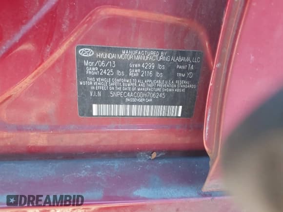 ✅ 2013 Hyundai Sonata SE • VIN: 5NPEC4AC0DH706245 • Lot: 43626643. Wystawiony na IAAI z przebiegiem 106 529 mil. Bezpłatny archiwum sprzedaży aukcyjnych z USA i szczegółowy raport historii pojazdu na DreamBid. Zdjęcie 9.