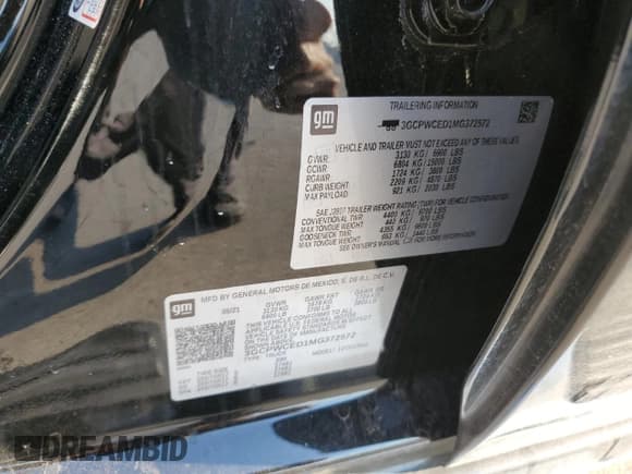 ✅ 2021 Chevrolet Silverado 1500 LT • VIN: 3GCPWCED1MG372572 • Lot: 75933134. Wystawiony na Copart z przebiegiem Nie podano. Bezpłatny archiwum sprzedaży aukcyjnych z USA i szczegółowy raport historii pojazdu na DreamBid. Zdjęcie 14.