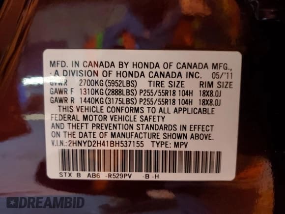 ✅ 2011 Acura MDX Technology • VIN: 2HNYD2H41BH537155 • Lot: 90380965. Listed on Copart with 105,847 mi. Free auction sales archive from the USA and detailed vehicle history report at DreamBid. Image 13.