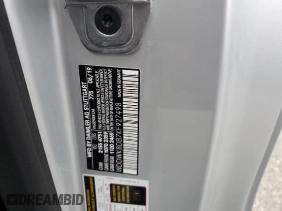 ✅ 2019 Mercedes-Benz C 300 • VIN: WDDWK8DB7KF927498 • Lot: 43358555. Wystawiony na Copart z przebiegiem 62 921 mil. Bezpłatny archiwum sprzedaży aukcyjnych z USA i szczegółowy raport historii pojazdu na DreamBid. Zdjęcie 12.