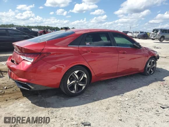 2021 Hyundai Elantra Limited with VIN 5NPLP4AG5MH018918, listed as a Copart auction lot 81767585 with 74,674 mi miles and Non repairable. Bid and sale history available at DreamBid. Image 3.