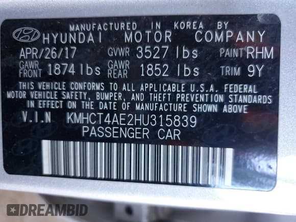 ✅ 2017 Hyundai Accent SE • VIN: KMHCT4AE2HU315839 • Лот: 70598864. Опубликован ранее на Copart с пробегом 122 530 миль. Бесплатный доступ к архиву аукционных продаж из США и подробный отчёт об истории автомобиля на DreamBid. Изображение 12.