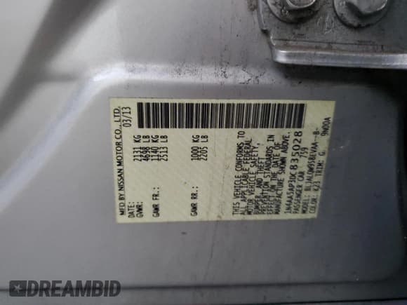 ✅ 2013 Nissan Maxima SV • VIN: 1N4AA5AP3DC835028 • Lot: 88123305. Wystawiony na Copart z przebiegiem 154 962 mil. Bezpłatny archiwum sprzedaży aukcyjnych z USA i szczegółowy raport historii pojazdu na DreamBid. Zdjęcie 12.