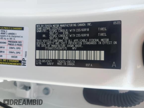 ✅ 2025 Lexus NX 350 Premium • VIN: 2T2GGCEZ5SC087515 • Lot: 82300475. Wystawiony na Copart z przebiegiem 1 277 mil. Bezpłatny archiwum sprzedaży aukcyjnych z USA i szczegółowy raport historii pojazdu na DreamBid. Zdjęcie 13.