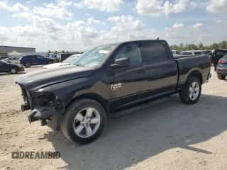2024 Ram 1500 Express with VIN 1C6RR6KG5RS197363, listed as a Copart auction lot 90041755 with 17,057 mi miles and Salvage title. Bid and sale history available at DreamBid. Image 1.