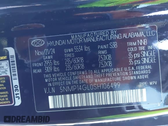 ✅ 2025 Hyundai Santa Fe SE • VIN: 5NMP14GL0SH106499 • Lot: 43292236. Listed on IAAI with 47,093 mi. Free auction sales archive from the USA and detailed vehicle history report at DreamBid. Image 9.