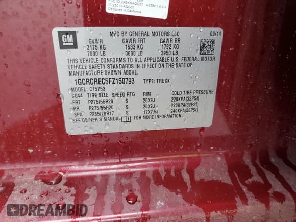 ✅ 2015 Chevrolet Silverado 1500 LT • VIN: 1GCRCREC5FZ150793 • Лот: 49460575. Опубликован ранее на Copart с пробегом 109 080 миль. Бесплатный доступ к архиву аукционных продаж из США и подробный отчёт об истории автомобиля на DreamBid. Изображение 12.