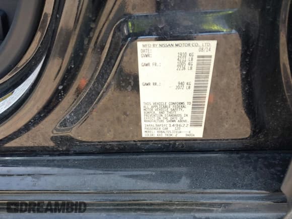 ✅ 2015 Nissan Altima SV • VIN: 1N4AL3AP1FC149622 • Lot: 43668920. Listed on IAAI with 176,930 mi. Free auction sales archive from the USA and detailed vehicle history report at DreamBid. Image 9.